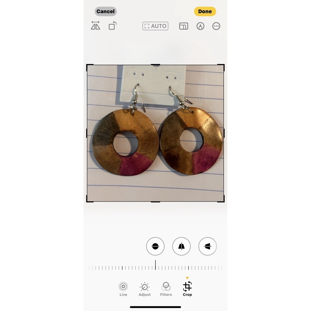 wooden earrings for women Stained In Various Colors Of Brown And Pink